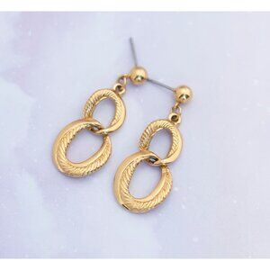 Vintage Serpent Rings Dangle Earrings | Trifari | J24